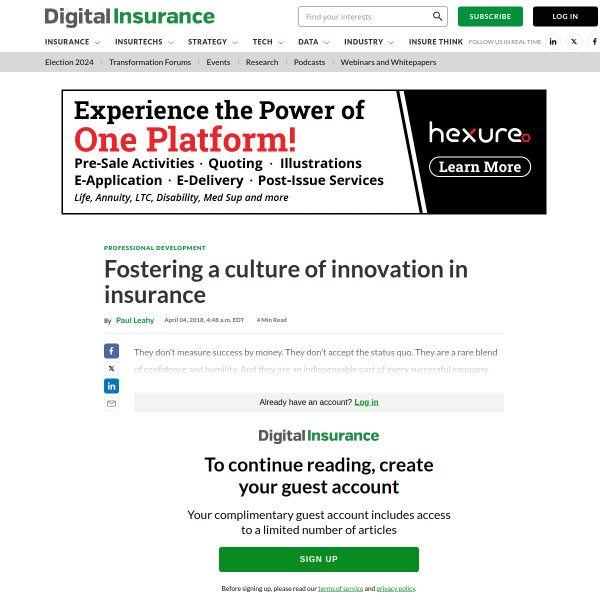 Fostering a culture of innovation in insurance