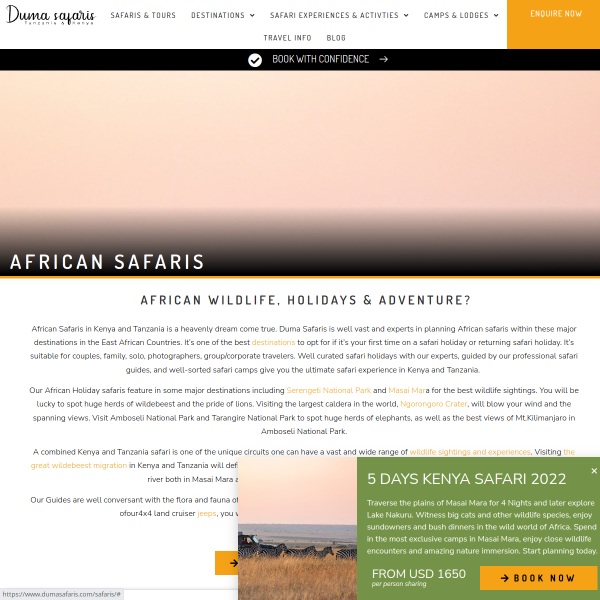 African Safaris / Safari Holidays In Africa