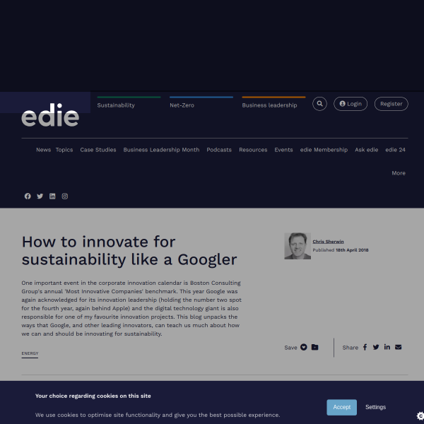 How to innovate for sustainability like a Googler - The sustainable innovation blog