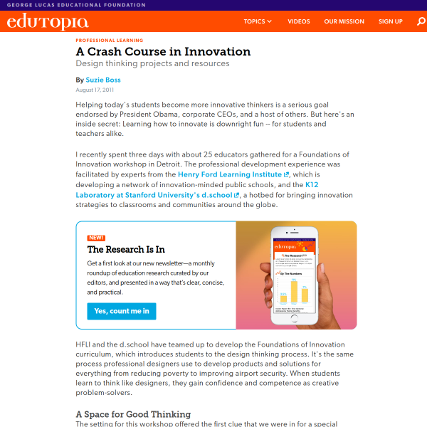A Crash Course in Innovation - Edutopia