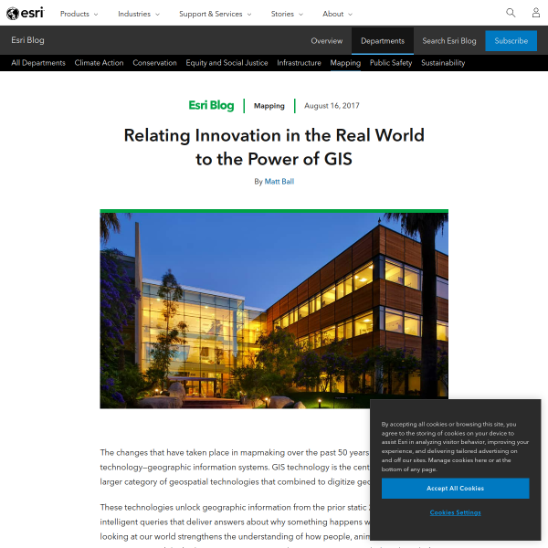 Relating Innovation in the Real World to the Power of GIS