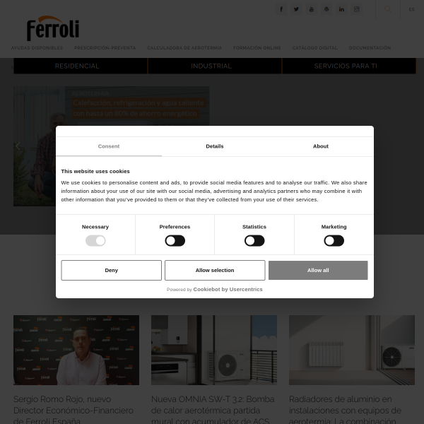 Vista mini Web: https://www.ferroli.es