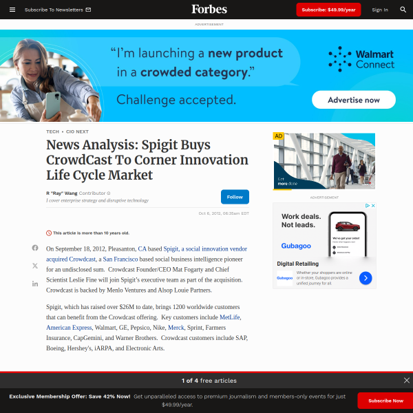 News Analysis: Spigit Buys CrowdCast To Corner Innovation Life Cycle Market