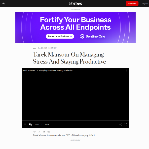 Forbes video on stress and productivity illustration