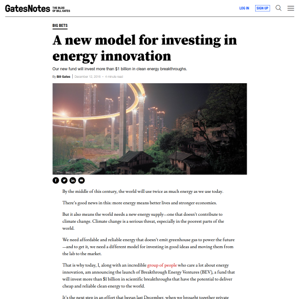 A New Model for Investing in Energy Innovation