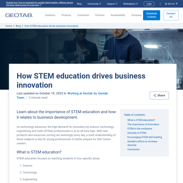 How STEM Education Drives Business Innovation - Geotab Blog