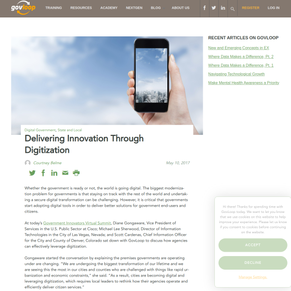 Delivering Innovation Through Digitization - GovLoop