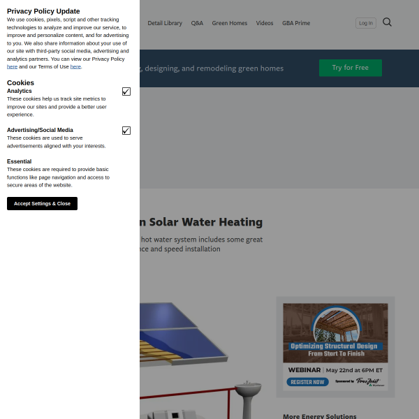 German Innovation in Solar Water Heating - GreenBuildingAdvisor