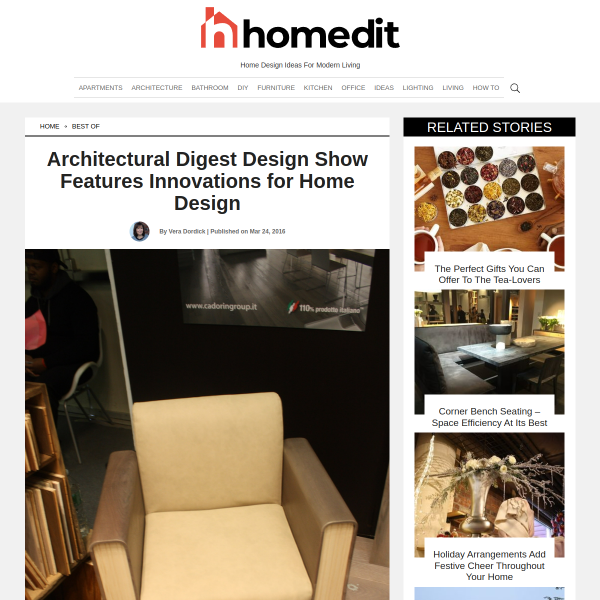 Architectural Digest Design Show Features Innovations for Home Design