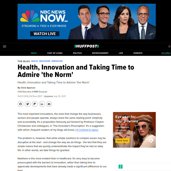 Health, Innovation and Taking Time to Admire 'the Norm'