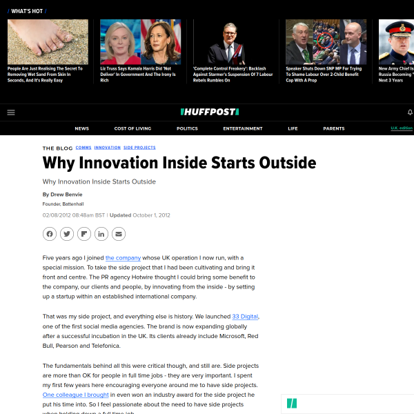 Why Innovation Inside Starts Outside