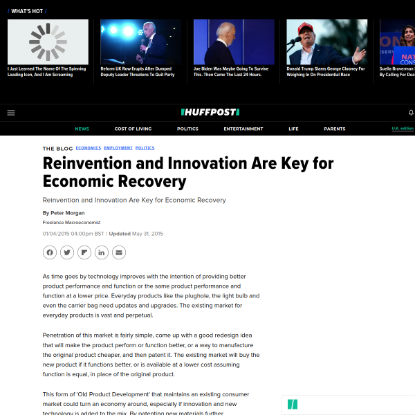 Reinvention and Innovation Are Key for Economic Recovery