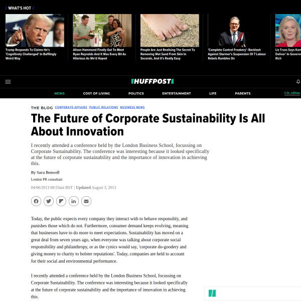 The Future of Corporate Sustainability Is All About Innovation