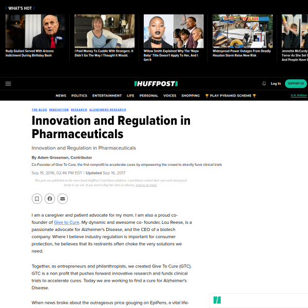 Innovation and Regulation in Pharmaceuticals