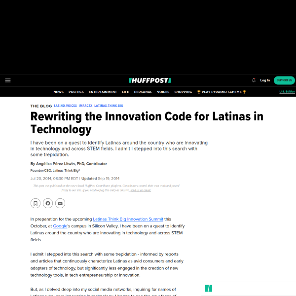 Rewriting the Innovation Code for Latinas in Technology