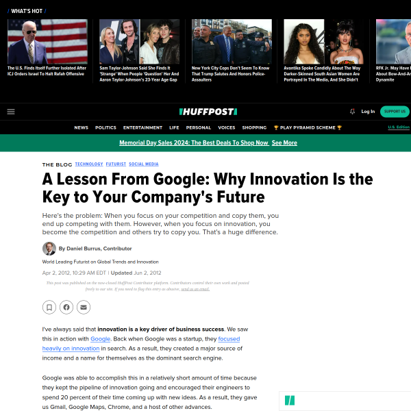 A Lesson From Google: Why Innovation Is the Key to Your Company's Future