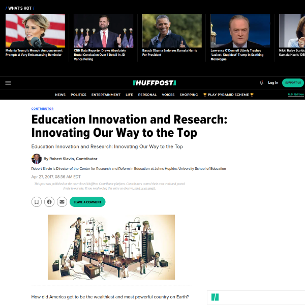 Education Innovation and Research: Innovating Our Way to the Top