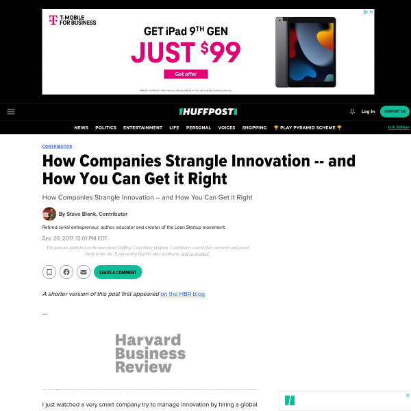 How Companies Strangle Innovation -- and How You Can Get it Right