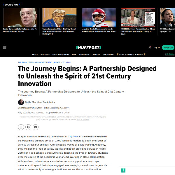 The Journey Begins: A Partnership Designed to Unleash the Spirit of 21st Century Innovation