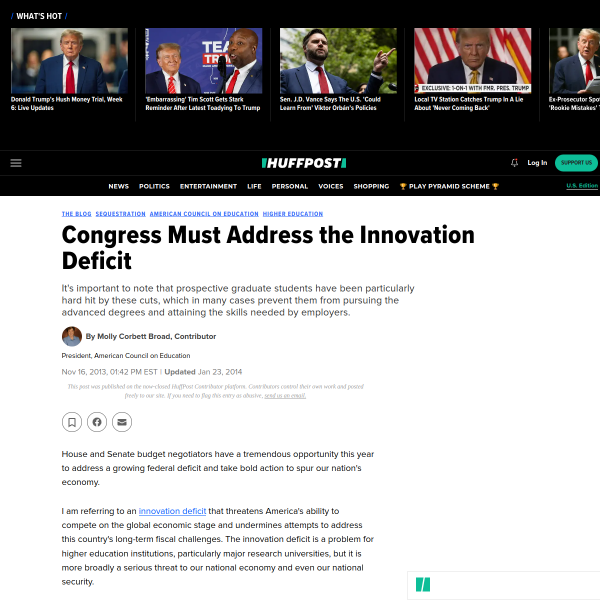 Congress Must Address the Innovation Deficit