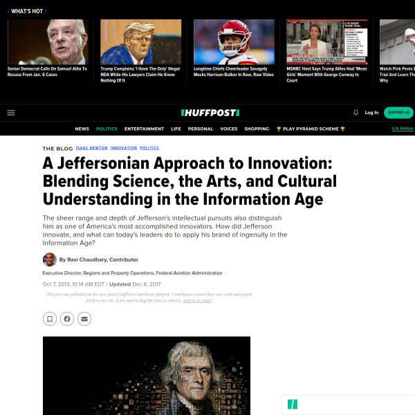 A Jeffersonian Approach to Innovation: Blending Science, the Arts, and Cultural Understanding in the Information Age