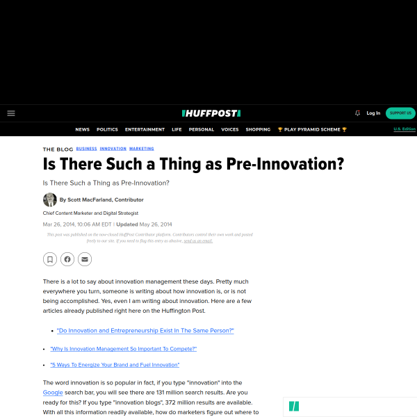 Is There Such a Thing as Pre-Innovation?