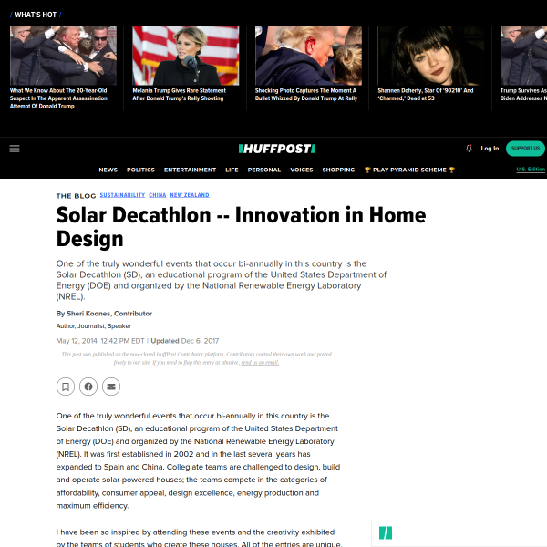 Solar Decathlon -- Innovation in Home Design