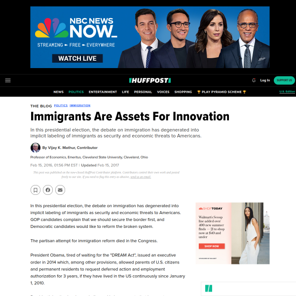Immigrants Are Assets For Innovation