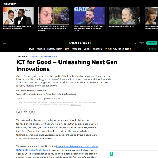 ICT for Good -- Unleashing Next Gen Innovations