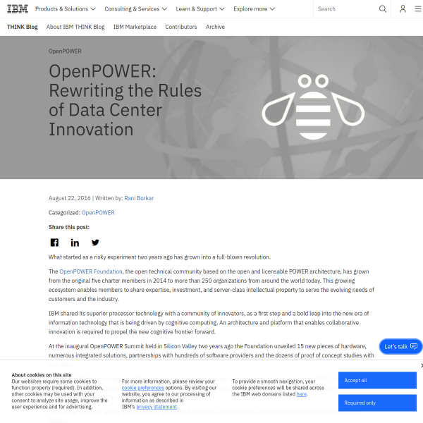 OpenPOWER: Rewriting the Rules of Data Center Innovation - THINK Blog