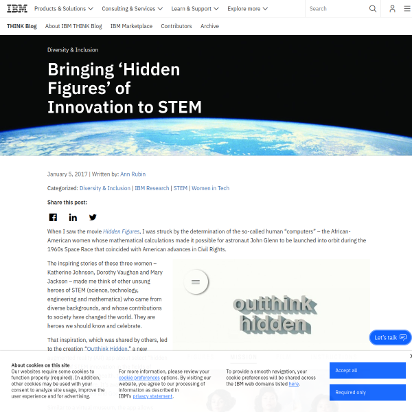 Bringing 'Hidden Figures' of Innovation to STEM - THINK Blog