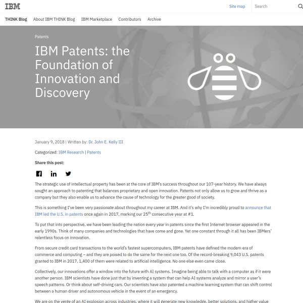 IBM Patents: the Foundation of Innovation and Discovery - THINK Blog