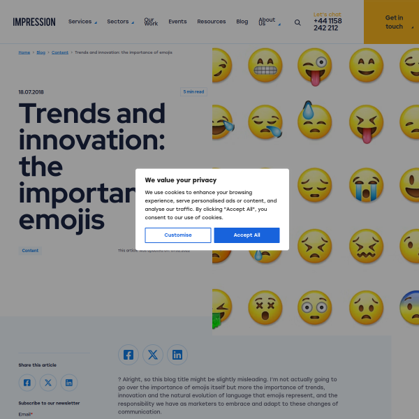 Trends and innovation: the importance of emojis - Impression