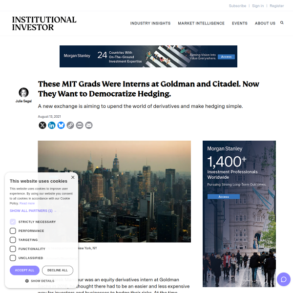 Institutional Investor democratize hedging illustration