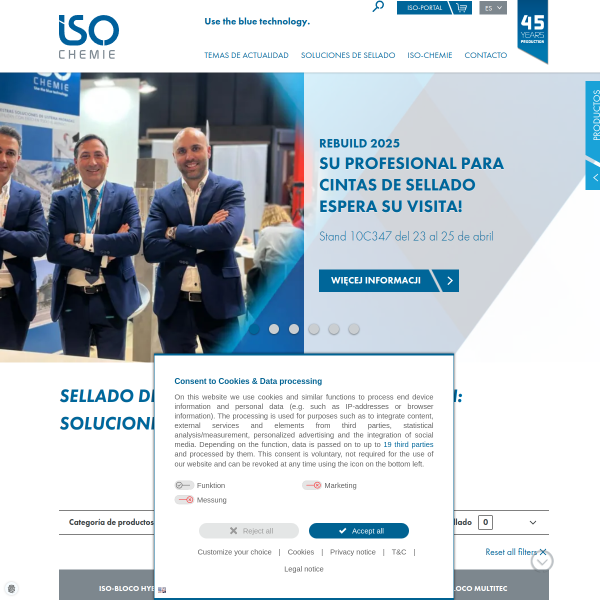 Vista mini Web: https://www.iso-chemie.eu/es/start