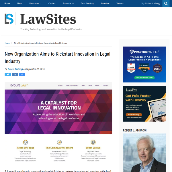 New Organization Aims to Kickstart Innovation in Legal Industry - LawSites