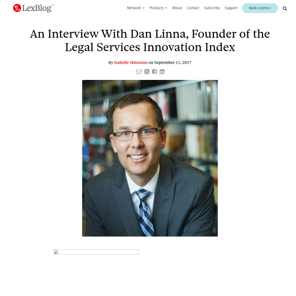 An Interview With Dan Linna, Founder of the Legal Services Innovation Index - LexBlog