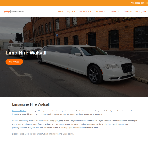 Read more about: Limousine hire Walsall