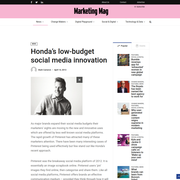 Honda's low-budget social media innovation - Marketing Magazine