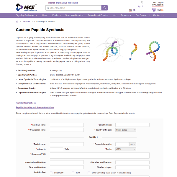 Read more about: Custom Peptide Synthesis