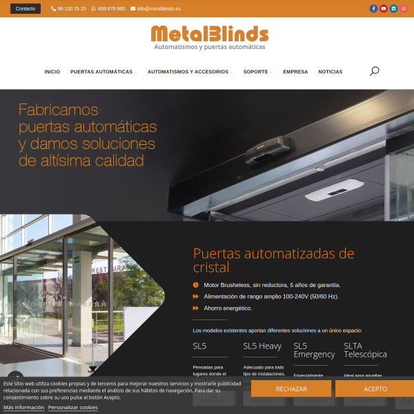 Vista mini Web: https://www.metalblinds.es