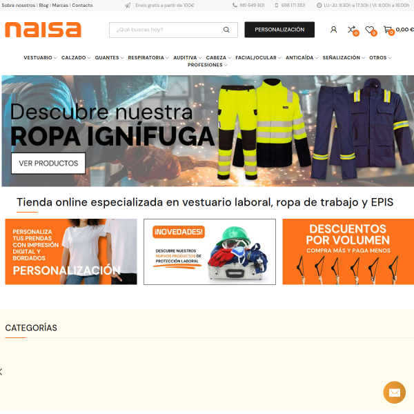 Vista mini Web: https://www.naisa.es