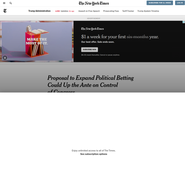 NYT Congress betting illustration