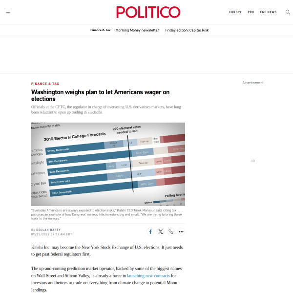 Politico voters betting illustration