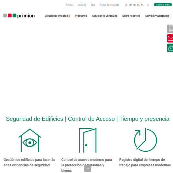 Vista mini Web: https://www.primion-digitek.es/