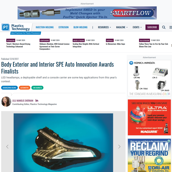 Body Exterior and Interior SPE Auto Innovation Awards Finalists