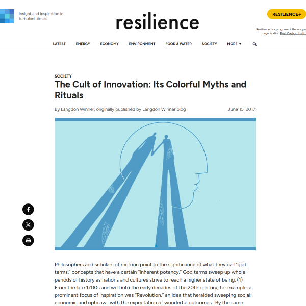 The Cult of Innovation: Its Colorful Myths and Rituals - Resilience