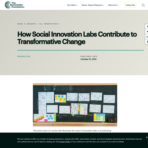 How Social Innovation Labs Contribute to Transformative Change - The Rockefeller Foundation
