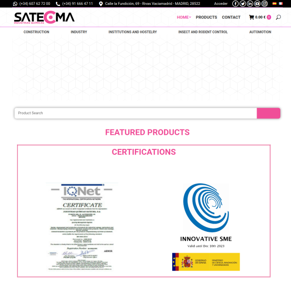 Vista mini Web: https://www.satecma.es