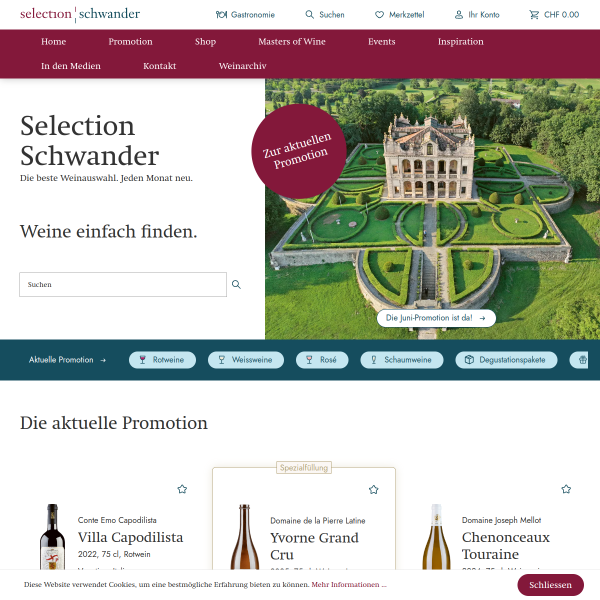 selection-schwander.ch Shop-Vorschau